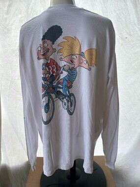 Hey Arnold Dumbgood Men's White Long Sleeve T Shirt Size 2XL XXL